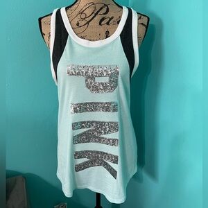 EUC PINK Victoria’s Secret Bling Tank Top with Sequins Size Small
